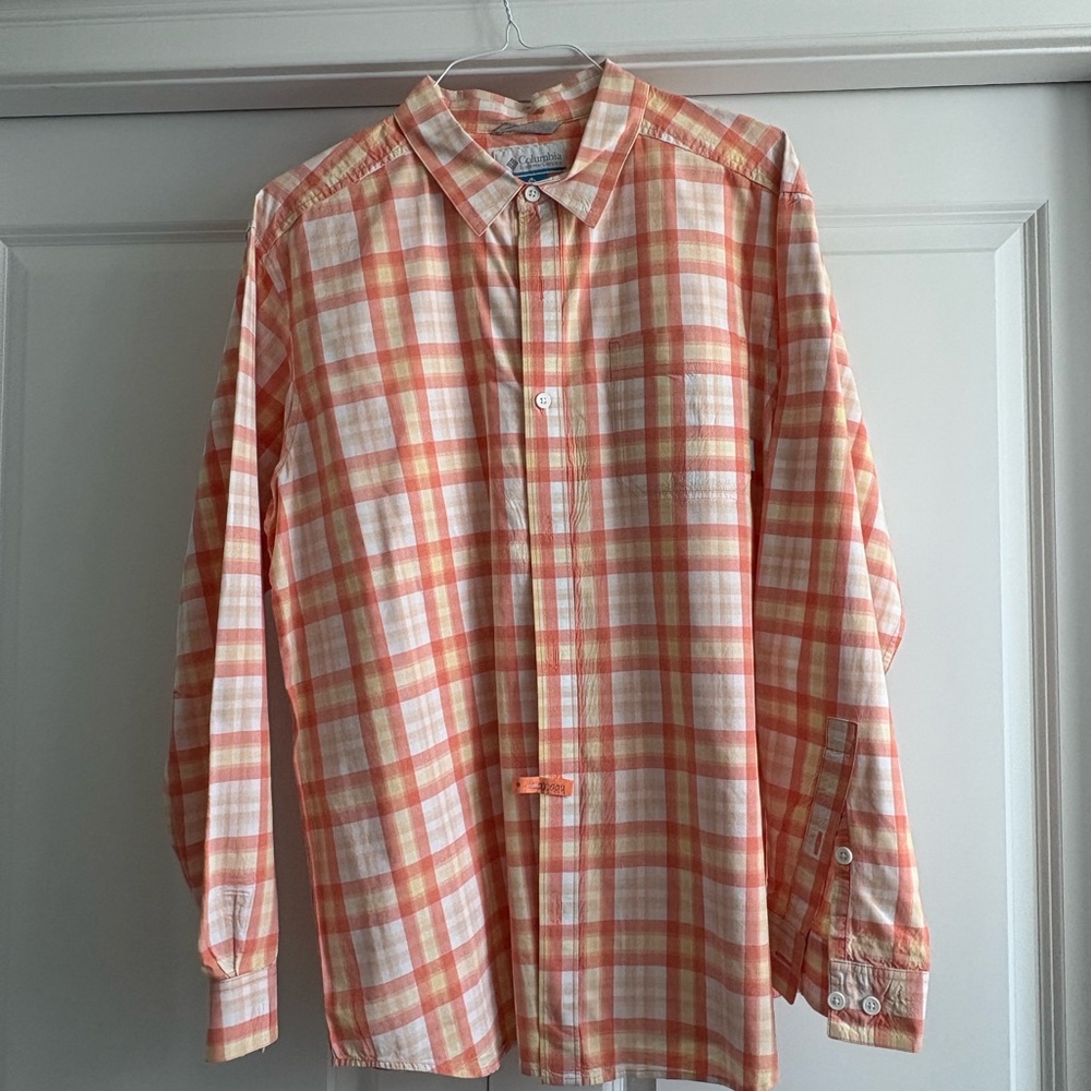 Classic Orange Plaid Men's Shirt